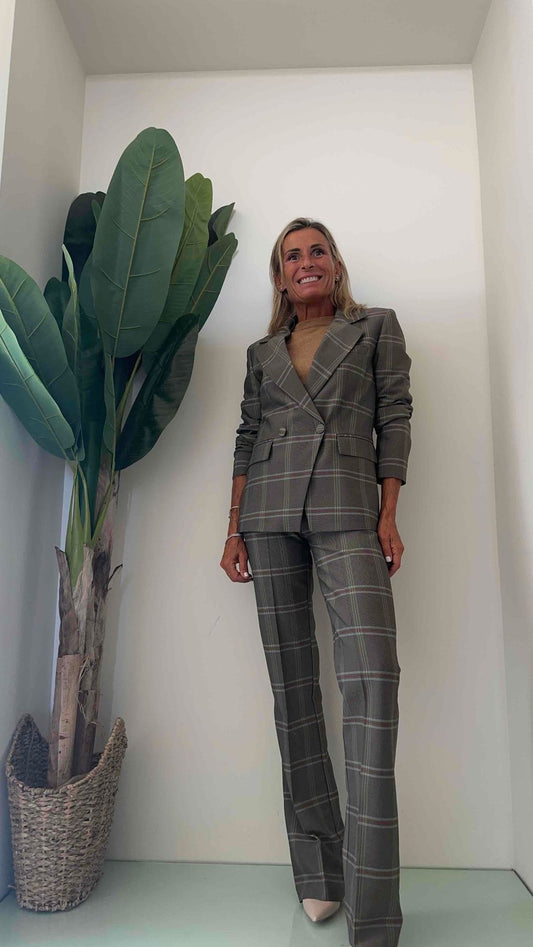 F3 - J29866 - GIACCA SLIM CHECK DOPPIO PETTO