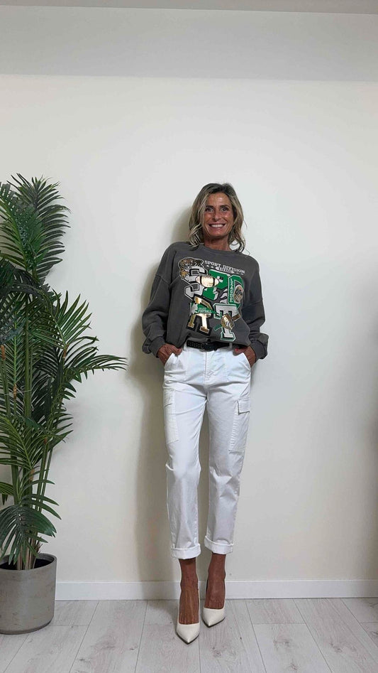 DAFNE - AZ05SPORTP28 - FELPA OVER IN COTONE GARZATO, STONE WASHED CON STAMPA SPORT