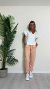 SUSYMIX - GERANIO02 - PANTALONE JOGGER CON RICAMO LETTERING