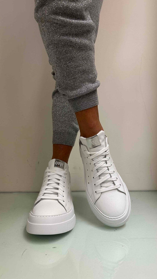 OVYE' - AM2390BVITP45 - SNEACKER VITELLO LAMINA ARGENTO