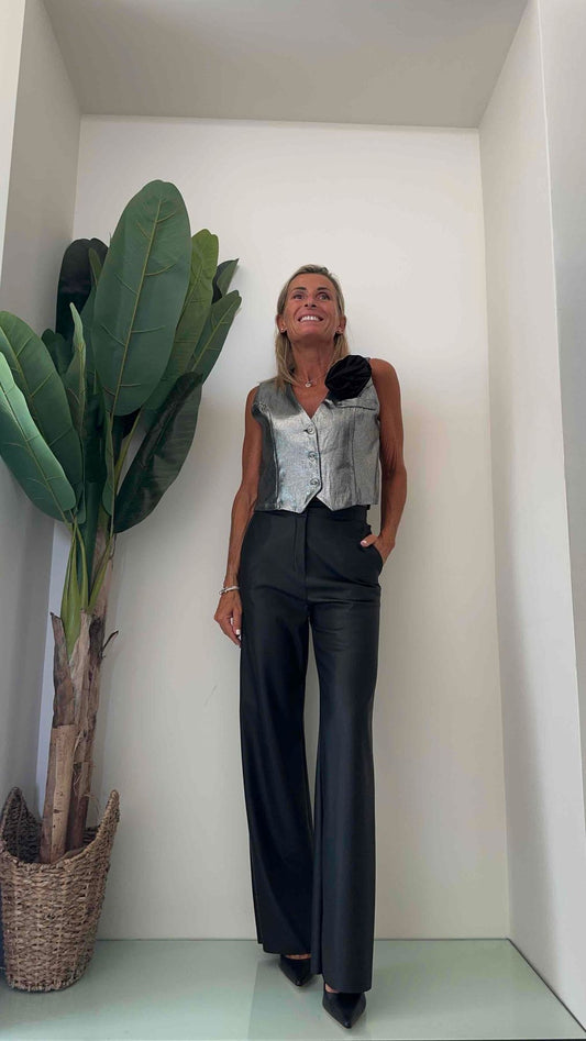 DAFNE - 85665P23 - GILET LAMINATO SPILLA ROSA