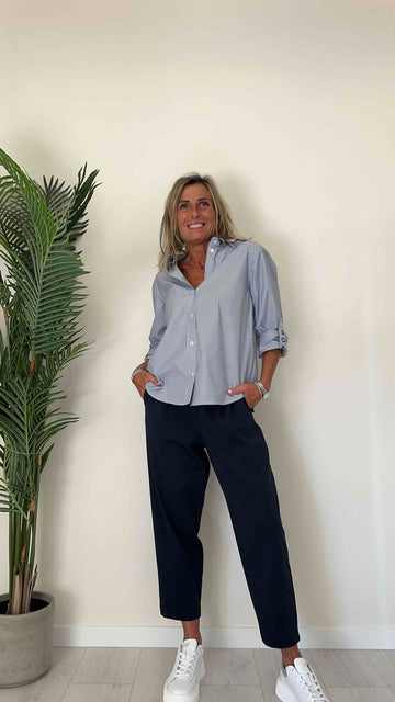 IMPERIAL - CLQ6HESSTP - CAMICIA RIGHE E LETTERING 100%COTONE