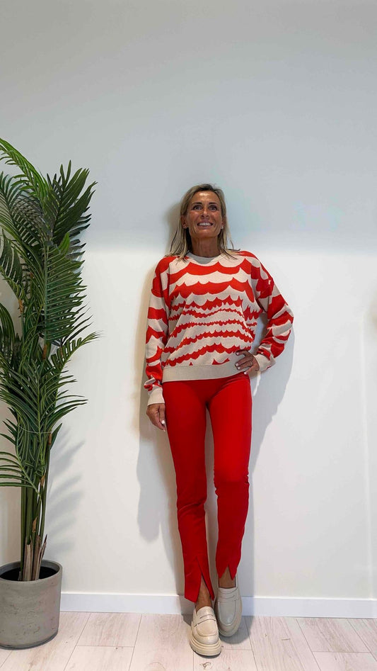 VICOLO - 22059B - MAGLIA VISCOSA MOTIVO NUVOLETTE