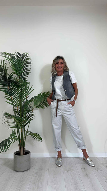 TENSIONE IN - TI2134 - PANTALONE COTONE EFFETTO MARMORIZZATO