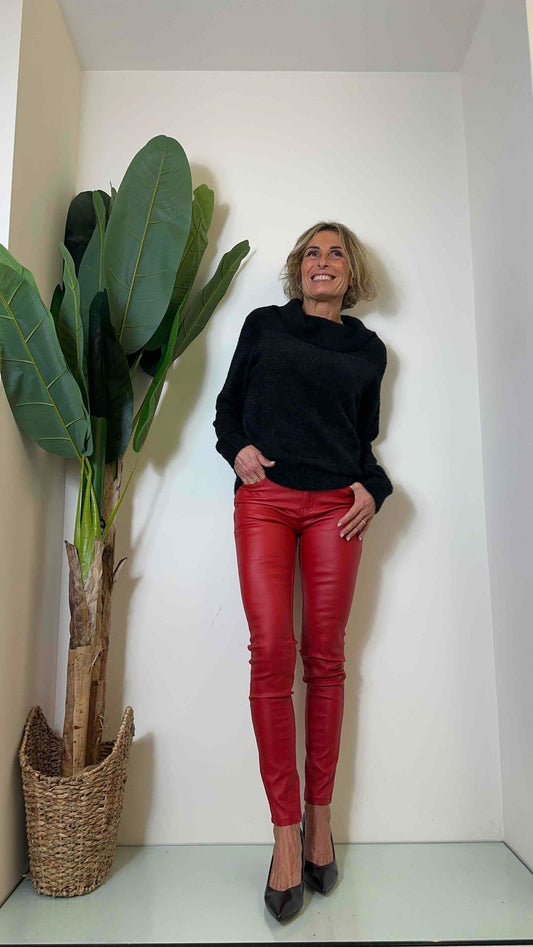 DAFNE - M6080P27 - MAGLIA PULL PUNTO PELLICCIA SCOLLO SHIFFER