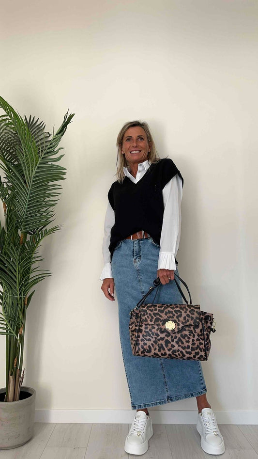 LALTERNATIVASTYLE - 5594678P44 - BORSA PELLE A MANO ANIMALIER APERTURA A SCATTO