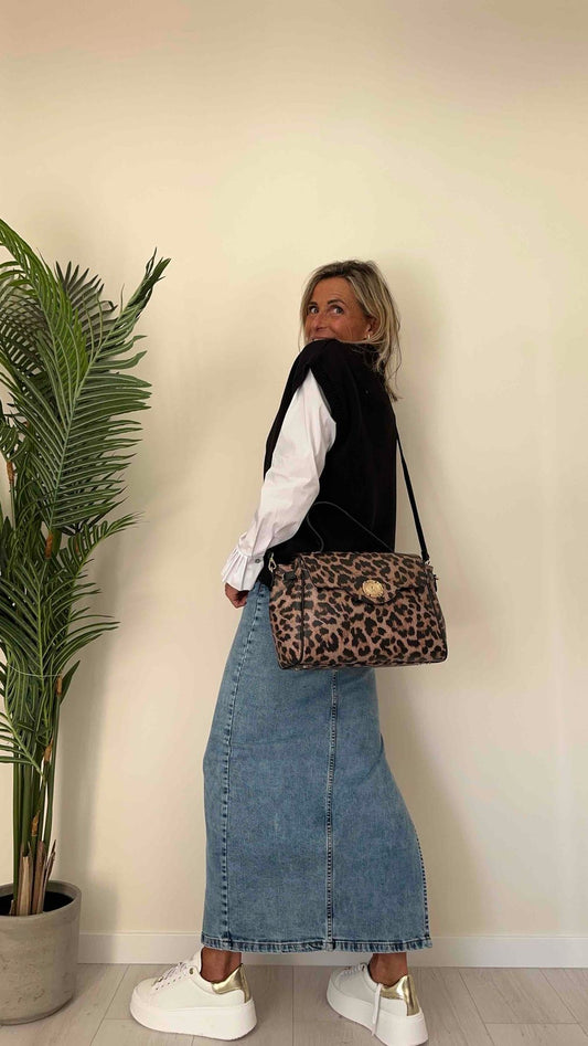 LALTERNATIVASTYLE - 5594678P44 - BORSA PELLE A MANO ANIMALIER APERTURA A SCATTO