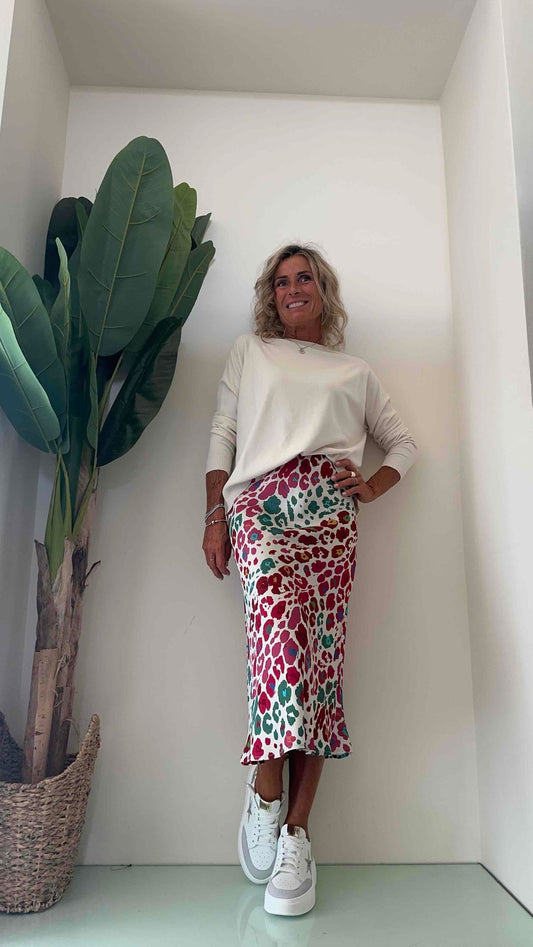 VICOLO - TR0735 - GONNA LUNGA VISCOSA TAGLIO SBIECO