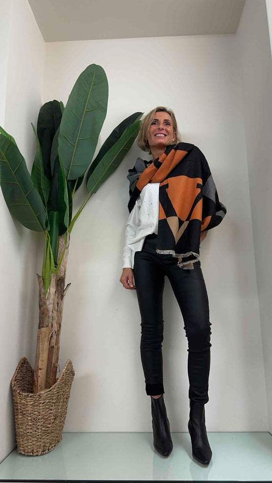 DAFNE - SCVCACP10 - SCIARPONA CACHEMIRE LANA VISCOSA FANTASIA "V"