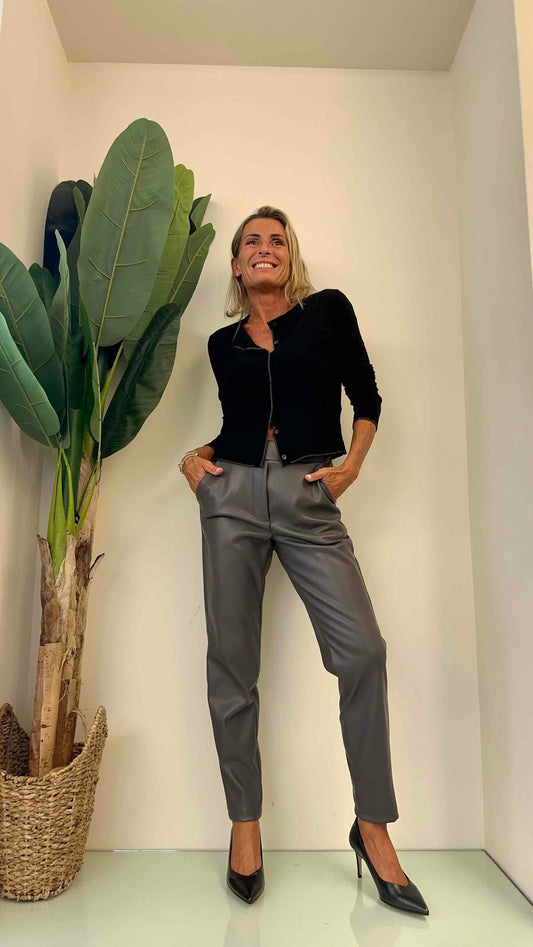 DAFNE - 55479P29 - PANTALONE SIGARETTA SIMIL PELLE EL. DIETRO