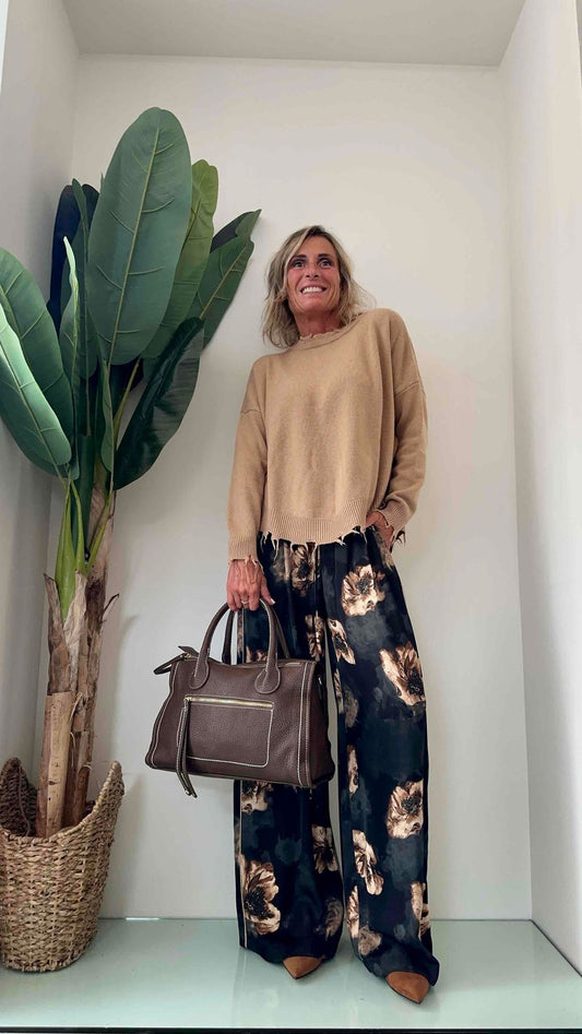 VICOLO - 77048R - MAGLIA PULL LANA/VISCOSA AMPIA C/ROTTURE