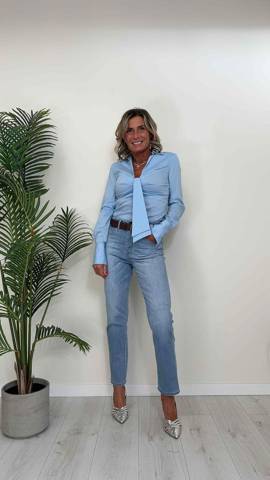 IMPERIAL - CLU5HDK - CAMICIA POPELINE COTONE, PIEGHE RIPRESE