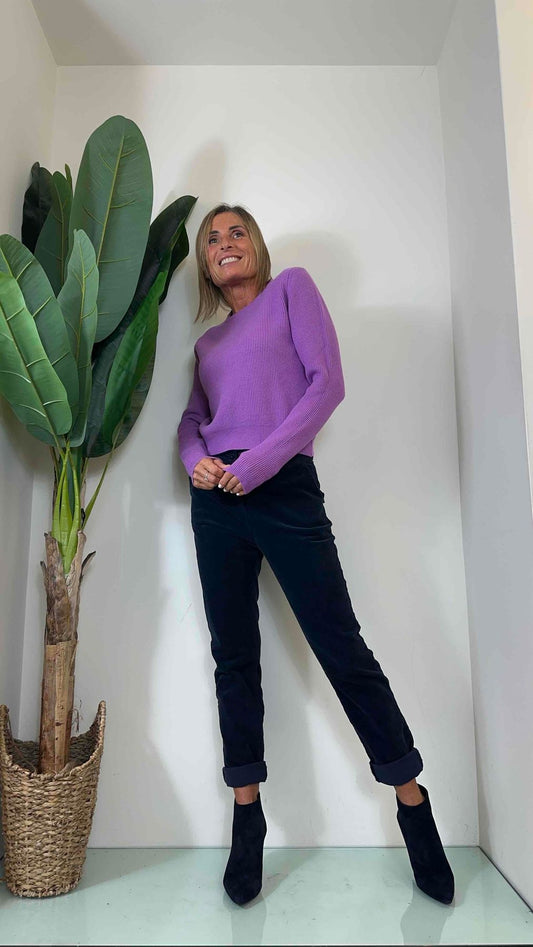 DAFNE - PD1500P23 - MAGLIA VISCOSA DOPPIATE COSTINE GIROCOLLO