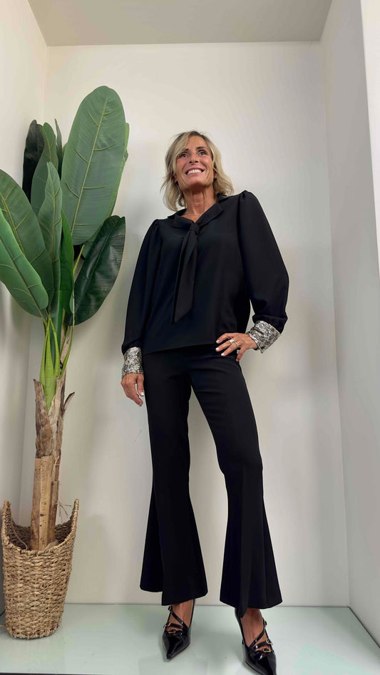 LALTERNATIVASTYLE - 2191P20 - CAMICIA MANOSETA POLSI IN PAILLETTES