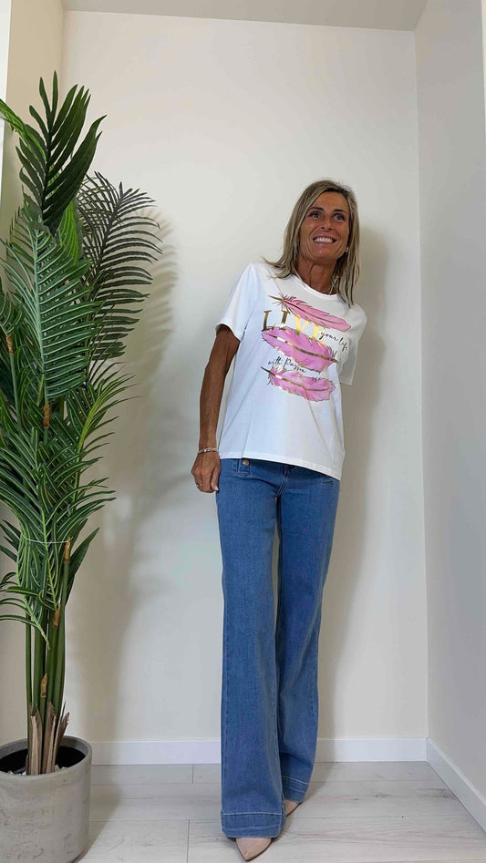 DAFNE - MA2024PIUP13 - T-SHIRT STAMPA PIUME