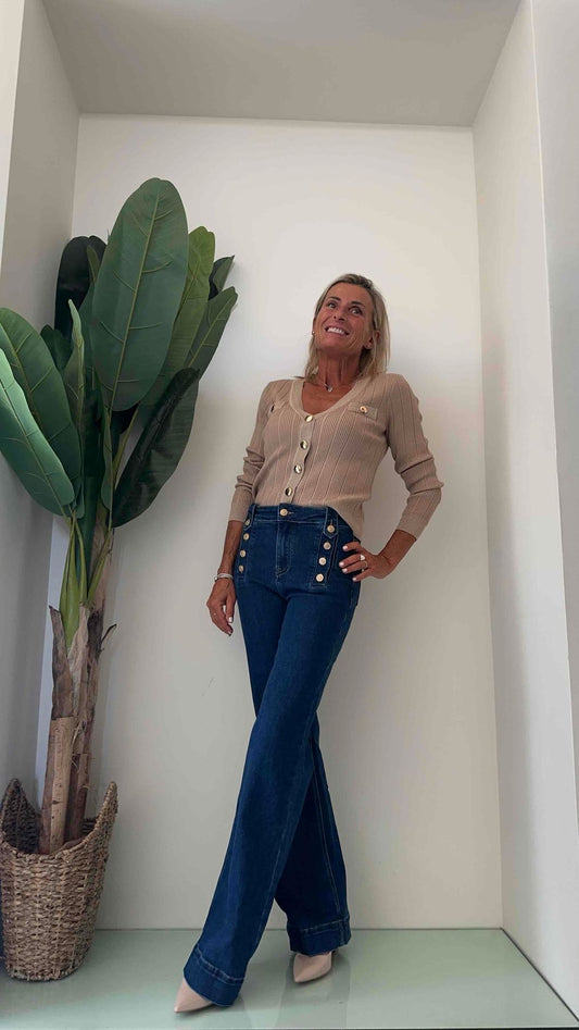 DAFNE - TC1458P26 - CARDIGAN BOTTONI ORO CON LUREX