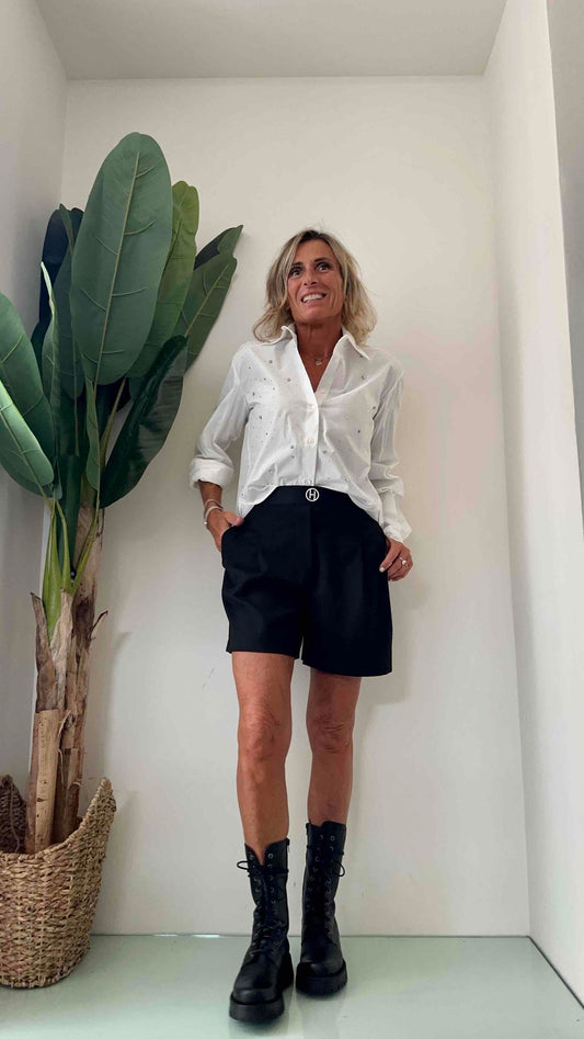 IMPERIAL - CLD2GKU - CAMICIA COTONE CON BRILLANTINI STONDATA