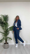 SUSYMIX - SM00432 - GIACCA JERSEY DI COTONE FODERATA, SFIANCATA CON SPACCO RETRO