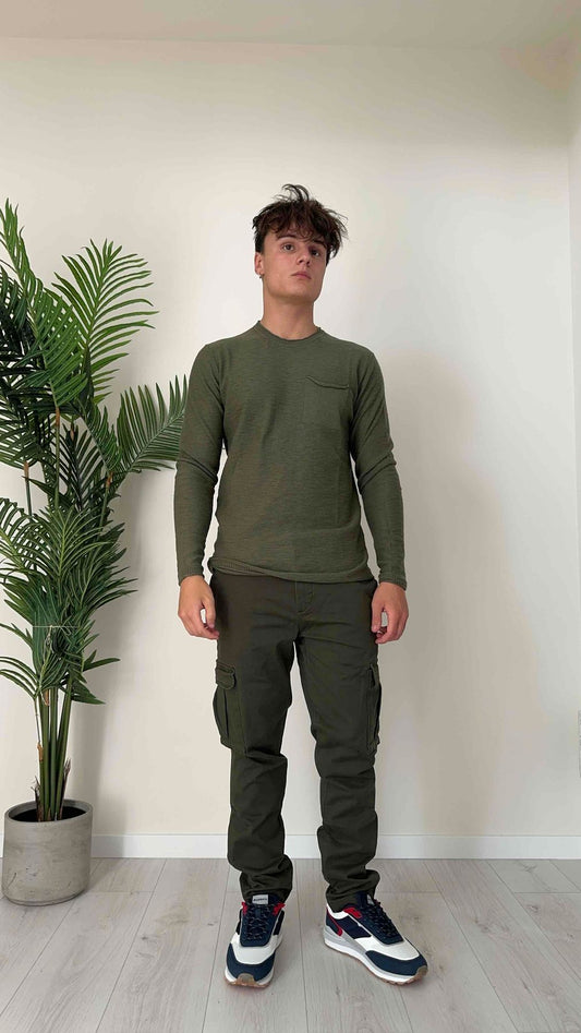 ALCOTT - MA0076UOAY14 - PULL COTONE PARICOLLO CON TASCHINO