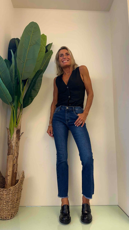 GIORGIA & JHONS - 60152FW23 - JEANS ZAMPETTA ORLO SFRANGIATO