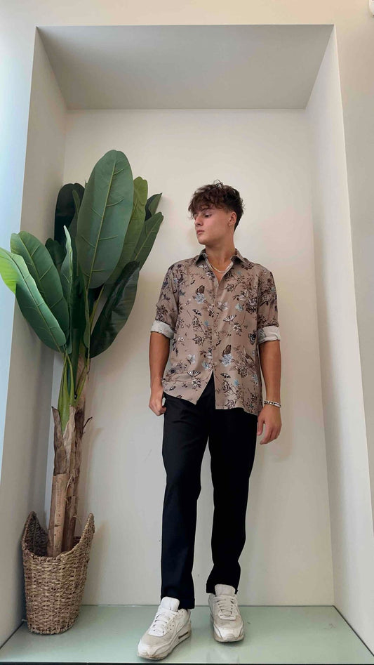 IMPERIAL - CYT9GUC - CAMICIA PURA VISCOSA FANTASIA FARFALLE