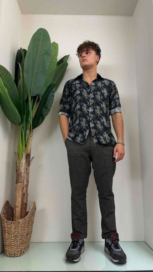 IMPERIAL - CYT9GUG - CAMICIA VISCOSA FANTASIA FOGLIE