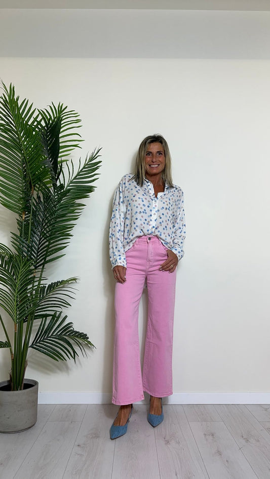 DAFNE - 5987POISP23 - CAMICIA FLUIDA POIS STONTADA, PIU' LUNGA DIETRO