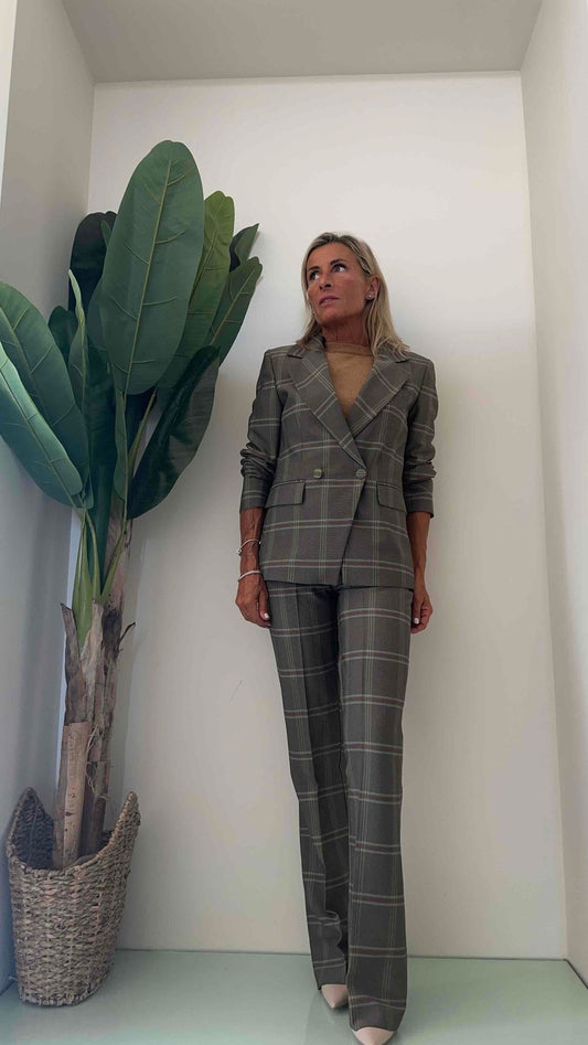 F3 - J29866 - GIACCA SLIM CHECK DOPPIO PETTO