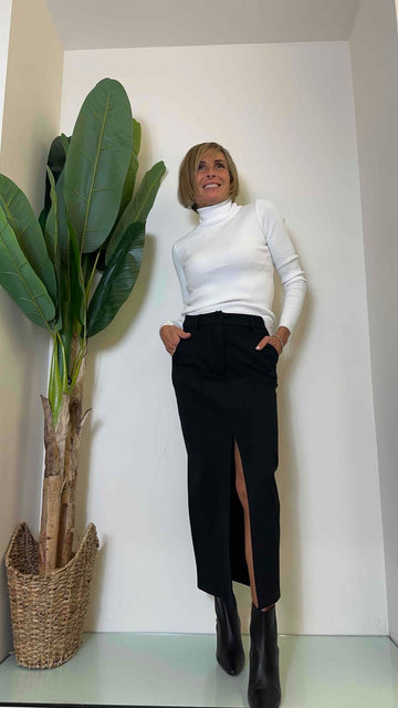 PLEASE - M7966M2336 - MAGLIA DOLCEVITA VISCOSA COSTINE