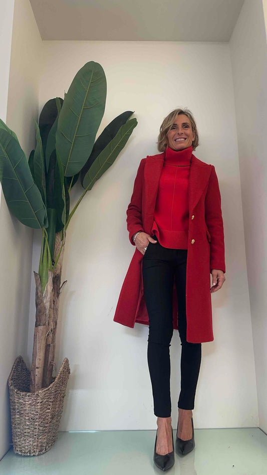 F3 - k785085 - cappotto 60%lana, sfiancato, due bottoni gioiello