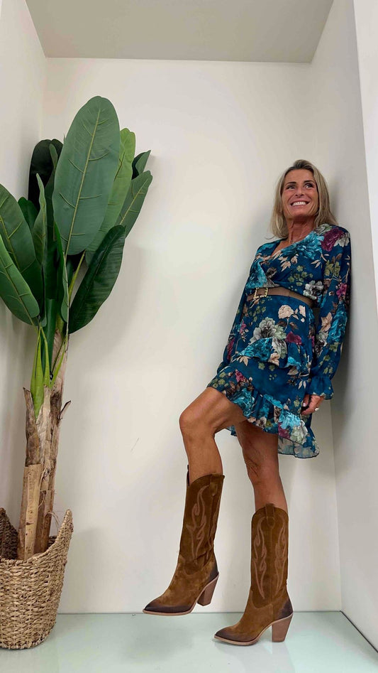 DAFNE - U3115P26 - ABITO CREPE FANTASIA FIORI