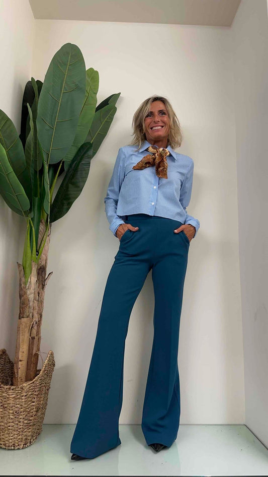 HAVEONE - CMA-K079 - CAMICIA BACCHETTATA CON FOULARD VINTAGE IN POPELINE COTONE