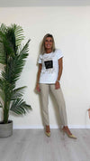 GIORGIA & JHONS - 60013SS24 - T-SHIRT COTONE "VOILA' L'ETE' "