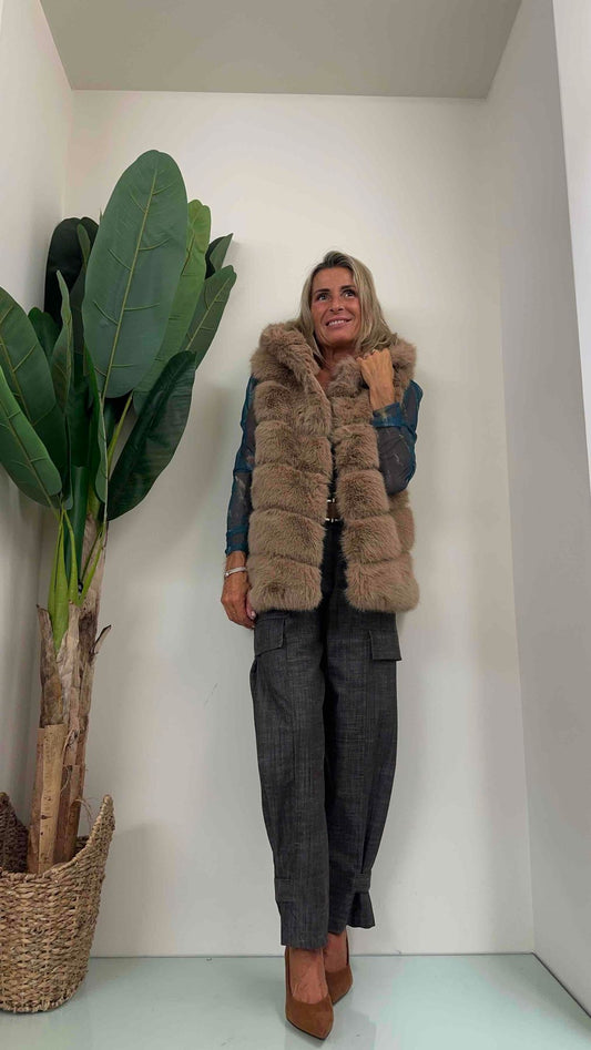 DAFNE - GL055P47 - GILET ECO PELLICCIA LUNGO