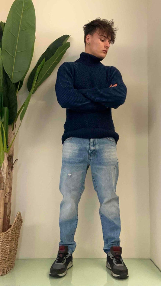 IMPERIAL - M3614BRAD - PULLOVER DOLCEVITA MOTIVO IN RILIEVO 50% LANA