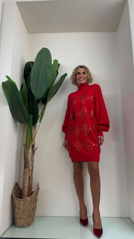 DAFNE - AL739P32 - ABITO PAILLETTES ROMBI