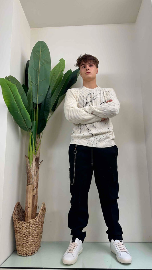 IMPERIAL - M553U528 - MAGLIA PULL MACCHIE INCHIOSTRO