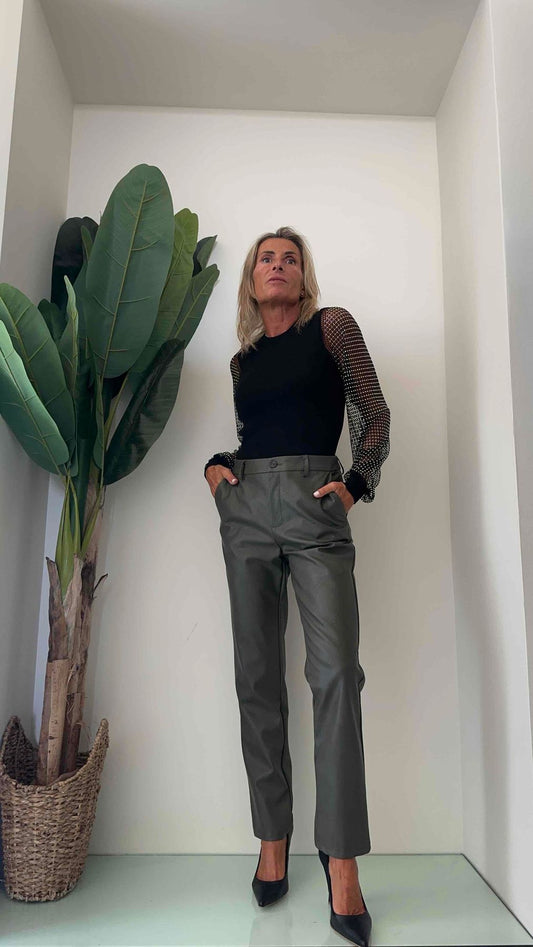 DAFNE - L701P28 - MAGLIA VISCOSA MANICHE RETE STRASS